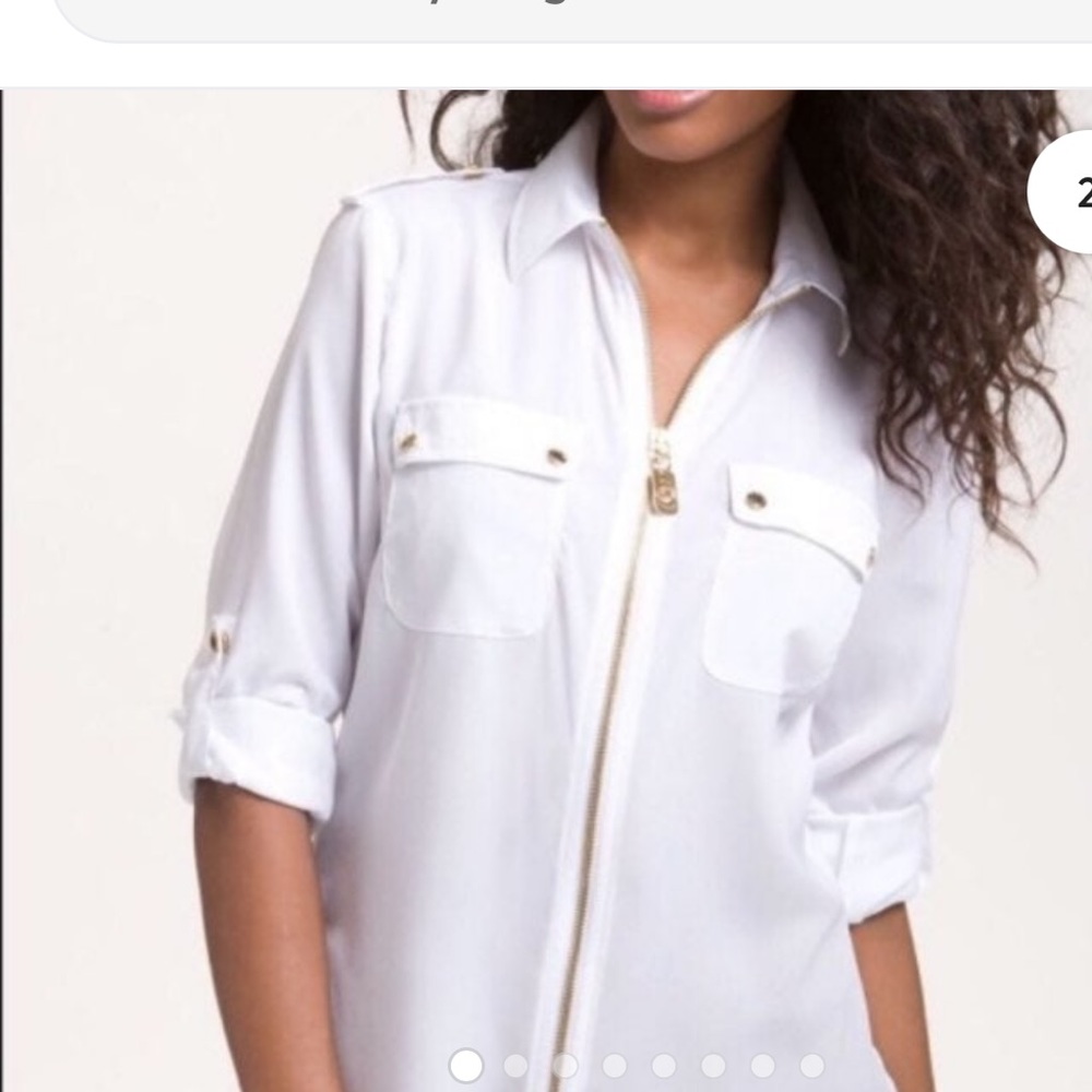 Michael kors safari zipper blouse